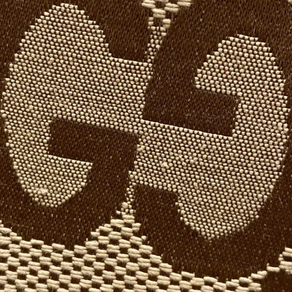 GUCCI JumboGG Tote Bag Beige Dark Brown Jacquard Leather Jumbo GG Canvas - Picture 9 of 15